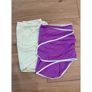 Miracle Baby Blanket Swaddle Wrap 2 Pack Purple Mint Green Cotton Swaddle